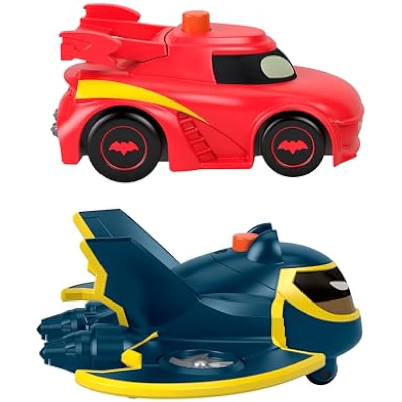 Fisher-Price DC Batwheels Light-Up 1:55 Scale Toy Cars 2-Pack, Redbird and Batwing, Preschool Pretend Play Ages 3+ Years