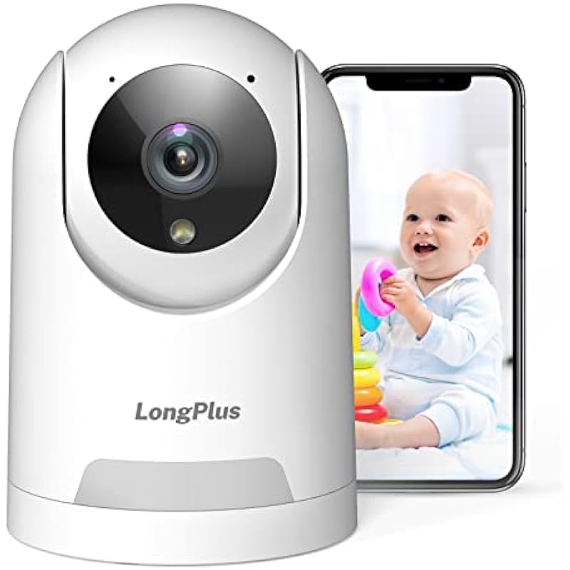 LongPlus Indoor Security Camera, Pet Camera with Phone App, WiFi Cameras for Home Security with 360° Auto Motion Tracking,Baby Monitor Cameras with Pan Tilt, AI Human Detection,Two-Way Audio, SD&Cloud