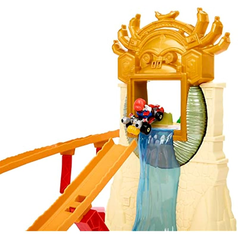 Hot Wheels the Super Mario Bros. Movie Track Set, Jungle Kingdom Raceway Playset with Mario Die-Cast Toy Car Inspired by the Film