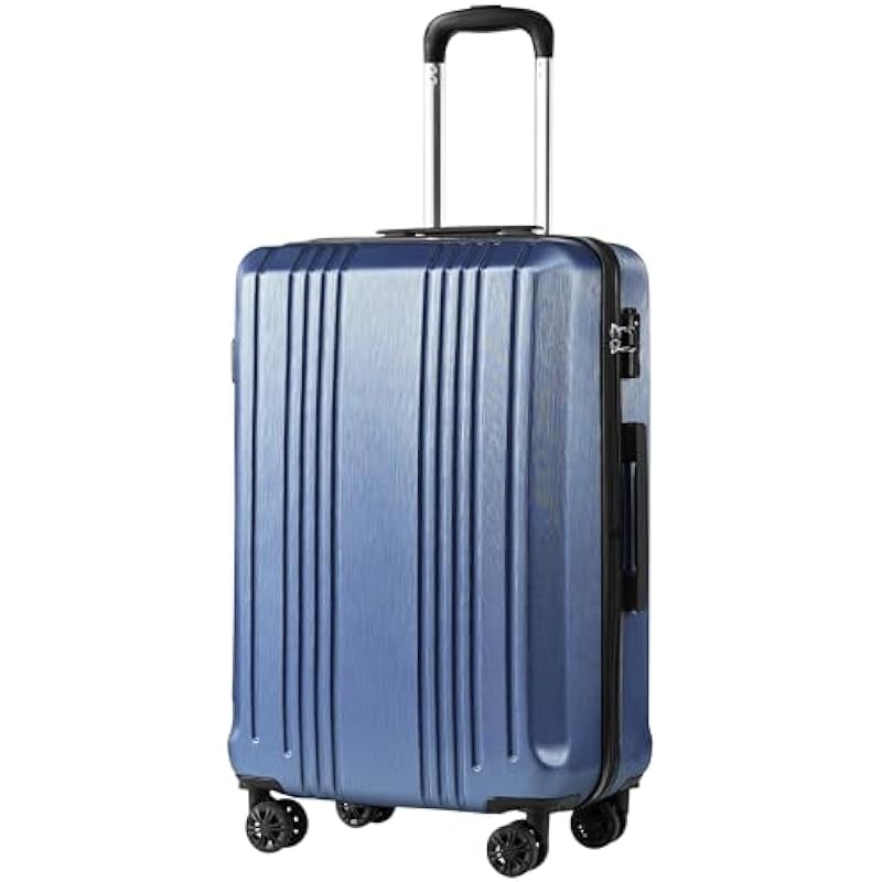 Coolife Luggage Suitcase PC+ABS with TSA Lock Spinner 20in24in28in (Ice Blue, S(20in)_Carry on)