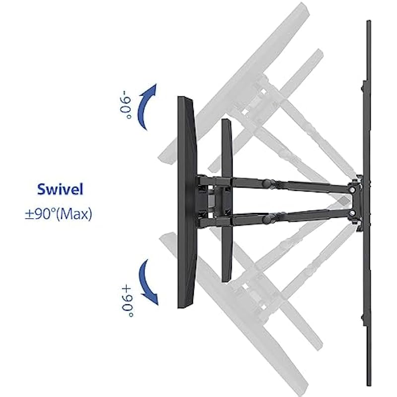 TV Wall Mount, Full Motion TV Wall Bracket for Most 45-80 Inch TV/Flat Screen/Monitors, Swivel Tilt TV Stand with Rugged Double Arm Bracket,Max VESA 400x600mm up to 45.5kg