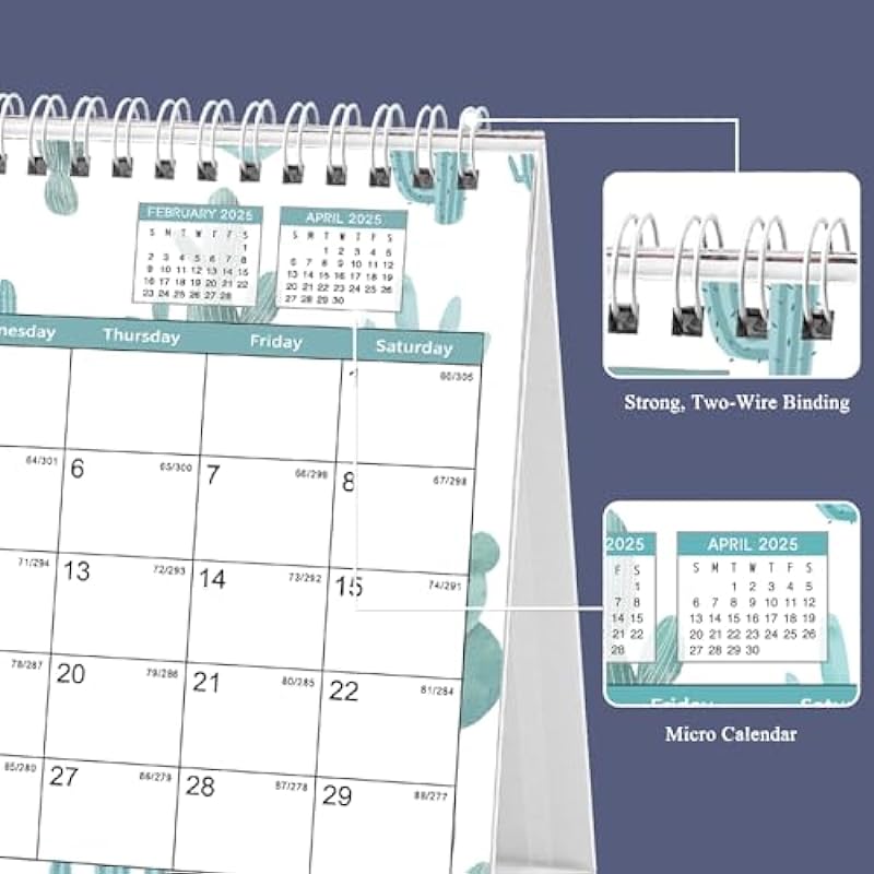 2024 Calendar, Desk Calendar 2024-2025, Monthly Desktop Calendar (Jan. 2024 – Jun. 2025, 10″ x 8.25″), Standing Flip Calendar with Thick Paper, Academic Year Standing Calendar with Planner Stickers
