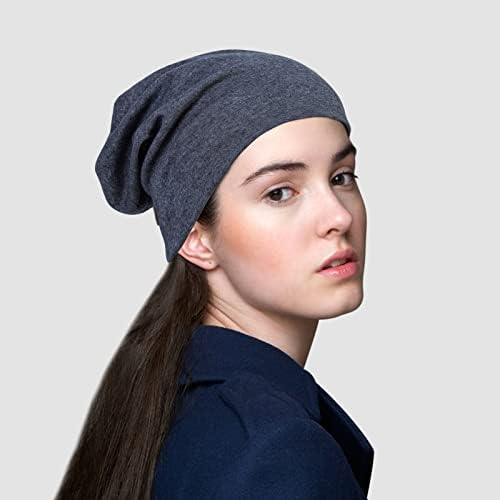 Senker 2 Pack Cotton Slouchy Beanie Hats, Chemo Headwear Caps for Women and Men