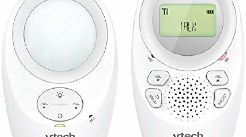 VTech DM1211 Enhanced Range Digital Audio Baby Monitor with Night Light, 1 Parent Unit, Silver & White