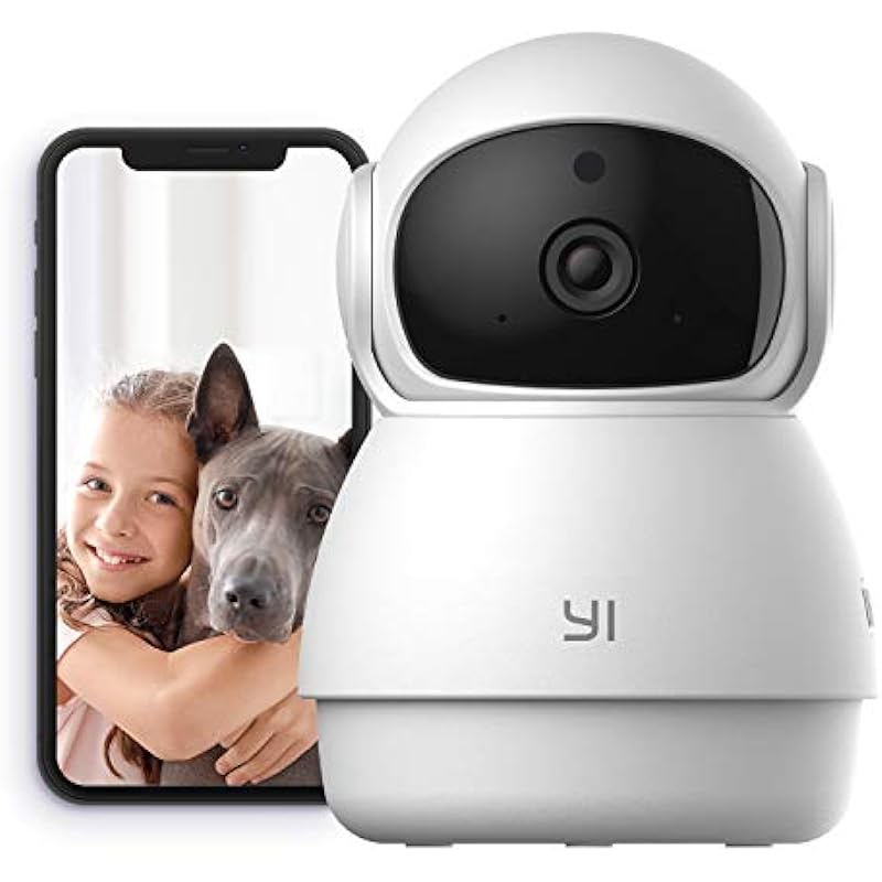 YI Pan-Tilt Security Camera, 360 Degree 2.4G Smart Indoor Pet Dog Cat Cam with Night Vision, 2-Way Audio, Motion Detection, Phone APP, Compatible with Alexa and Google Assistant