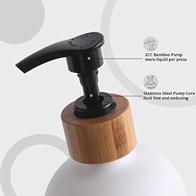 MOMEEMO Matte Black Glass Soap Dispenser Set – Hand and Dish Soap Dispensers Suitable for Rustic Kitchen Decor (Black)