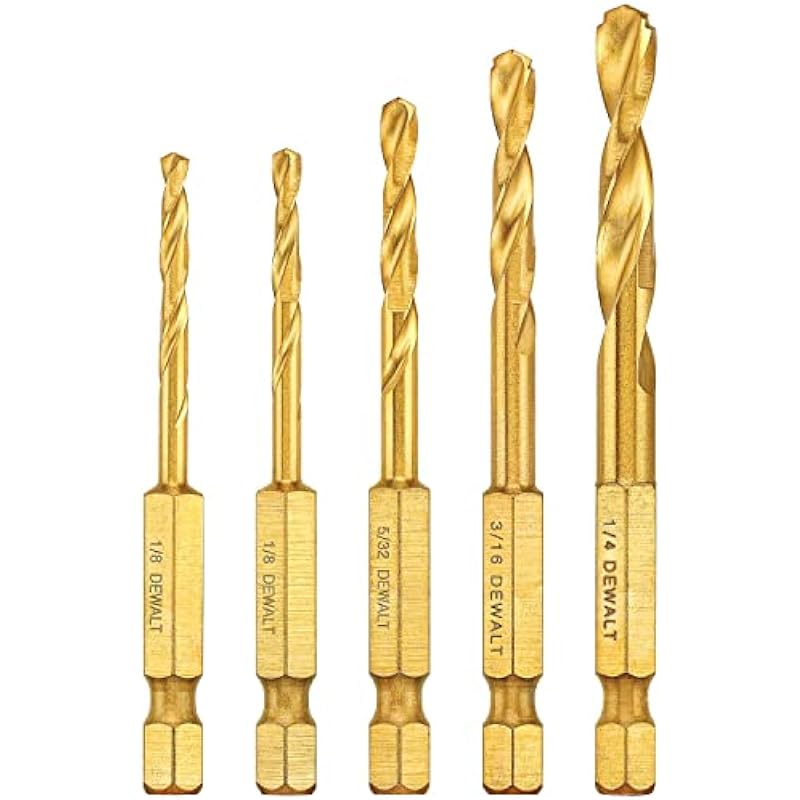 DEWALT Impact Ready Titanium Nitride Coated Drill Bit Set, 5pc (DD5155)