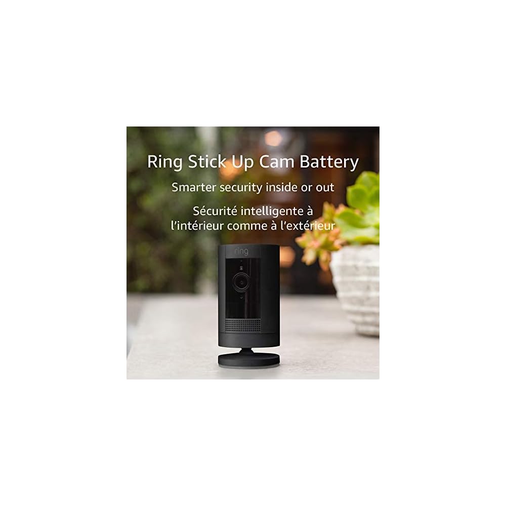Ring Stick Up Cam Battery – HD security camera with two-way talk, Works with Alexa – Black – 4-Pack