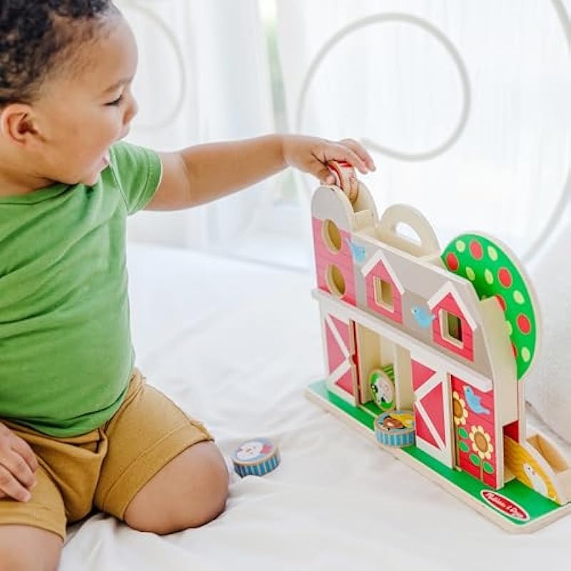 Melissa & Doug GO Tots Wooden Barnyard Tumble with 4 Disks