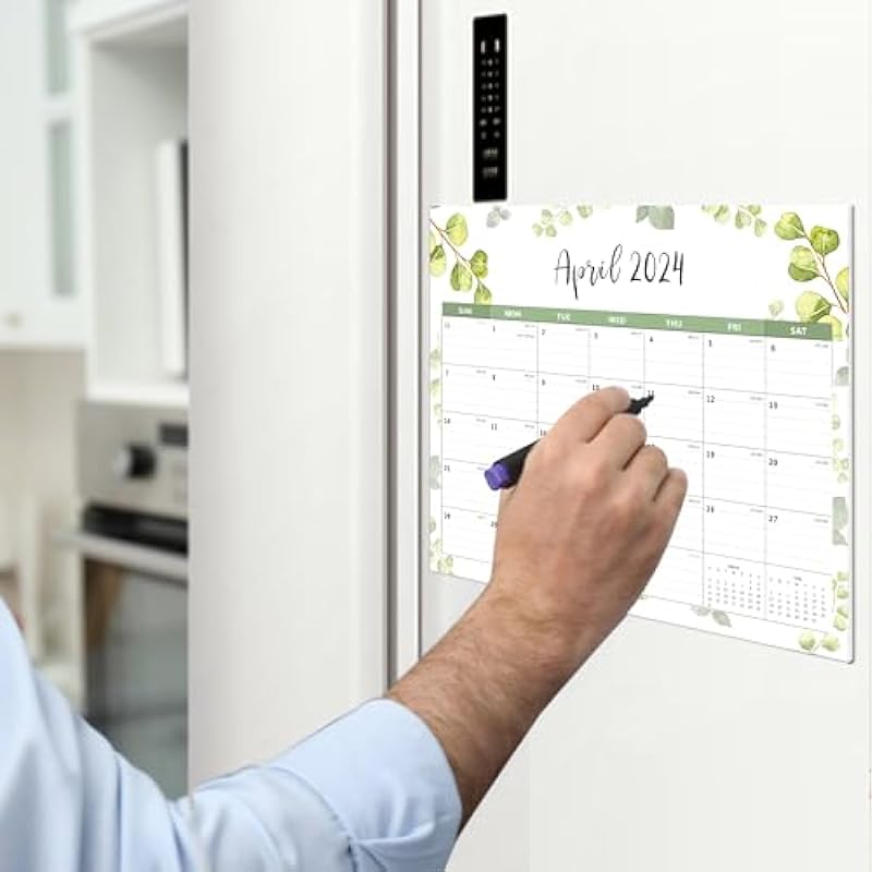 Magnetic Calendar for Fridge 2024 – Fridge Calendar Runs From Now to Dec 2024 – Refrigerator Calendar Perfect for Planning, Organizing, and Scheduling Your Life (15 x 12 Inches)