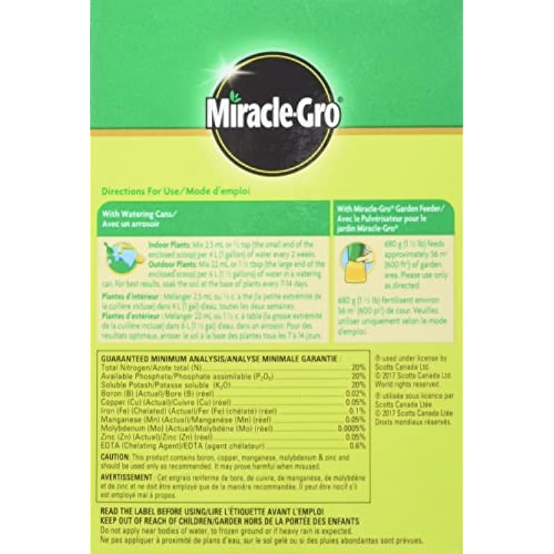 Miracle-Gro Water Soluble Plant Food 20-20-20 Green