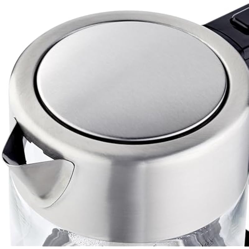 Amazon Basics Electric Glass and Steel Kettle – 1.0 Liter