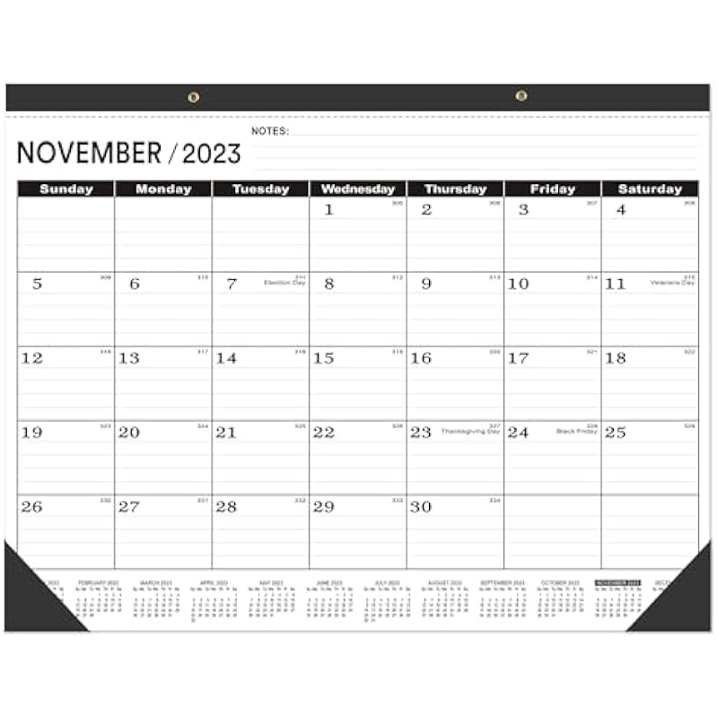 Desk Calendar 2024-2025 large 22 x17,Large Desk Calendar 2023-2024(Oct.2023 – Mar.2025),Professional 2024 Calendar large 22 x17,Calendar 2024 Monthly Classic Black