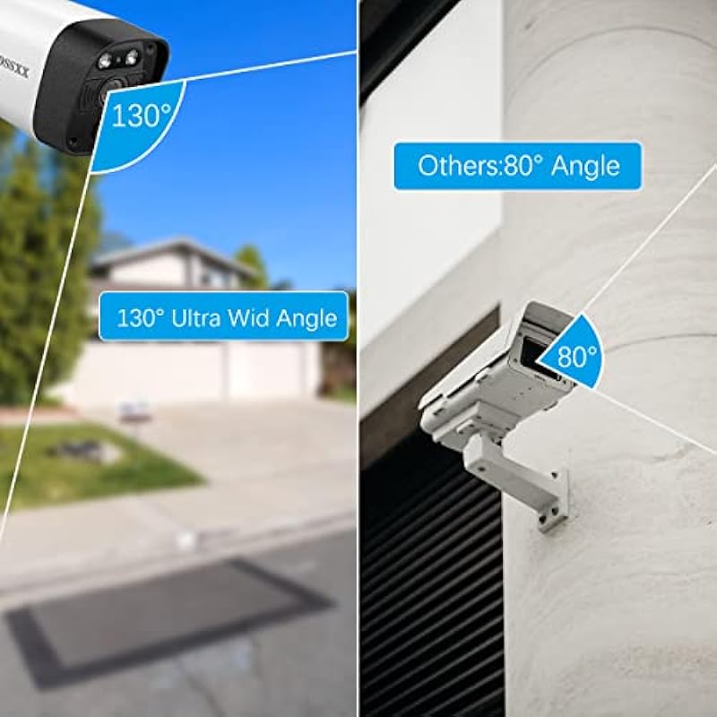 (5.0MP & PIR AI Detection) 2-Way Audio Dual Antennas Wide-Angle Outdoor Security Wireless Camera Wireless Surveillance IP Camera 2PCS