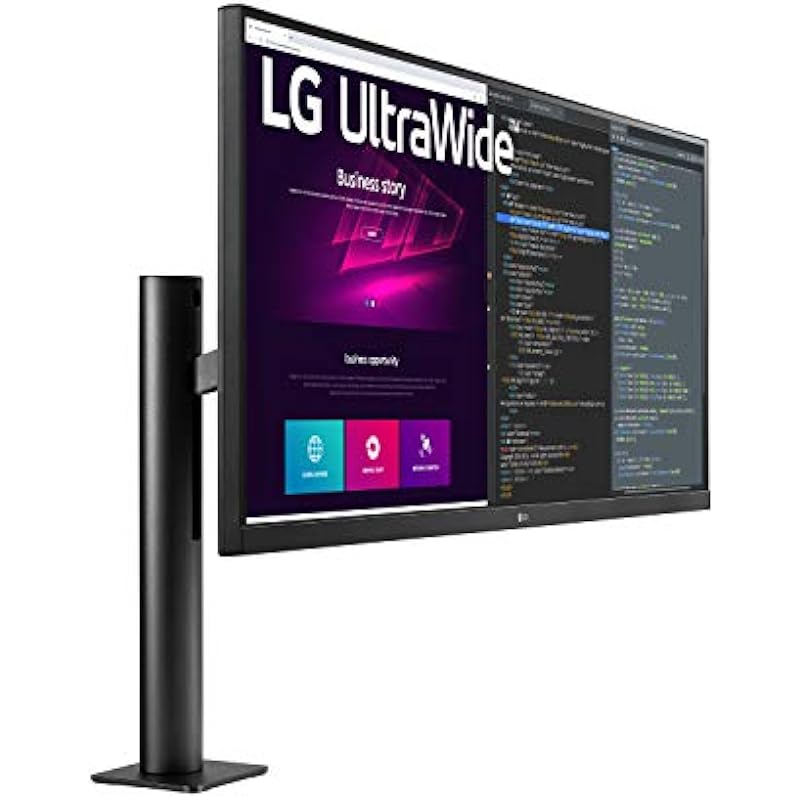 LG 34WN780-B UltraWide Monitor 34″ 21:9 QHD (3440 x 1440) IPS Display, HDR10, AMD FreeSync, 3-Side Virtually Borderless Design, Ergo Stand – Black