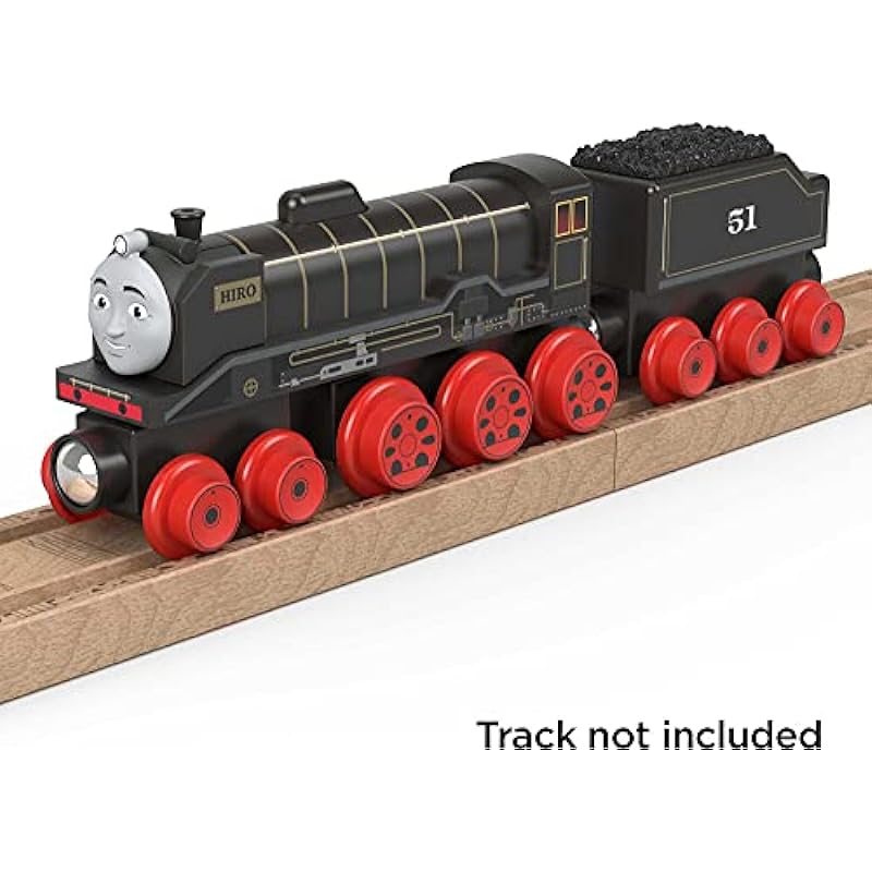 Thomas & Friends Wooden Railway Hiro Toy Train, Push-Along Engine and Coal Car for Kids Ages 2 and Up