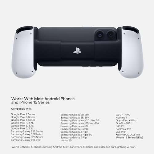 BACKBONE One Mobile Gaming Controller for Android and iPhone 15 Series (USB-C) – 2nd Gen – PlayStation Edition – Turn Your Phone into a Gaming Console – Play PlayStation, Xbox, Call of Duty & More