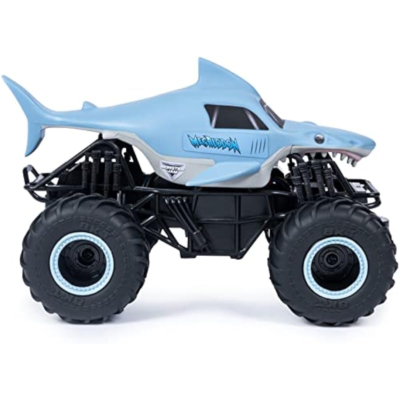 Monster Jam, Official Megalodon Remote Control Monster Truck for Boys and Girls, 1:24 Scale, 2.4 GHz, Kids Toys for Ages 4-6+