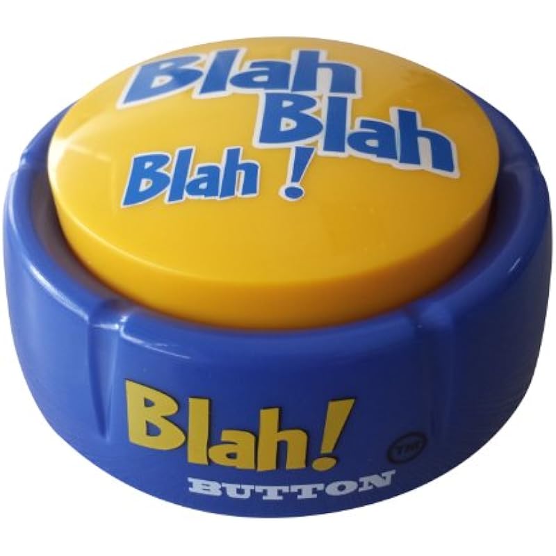 Talkie Toys Products Blah Button – 12 Funny Blah Sayings – Hilarious Talking Toy for Games, Trivia, Political Blah Blah, Office Humor, Stress Relief and More