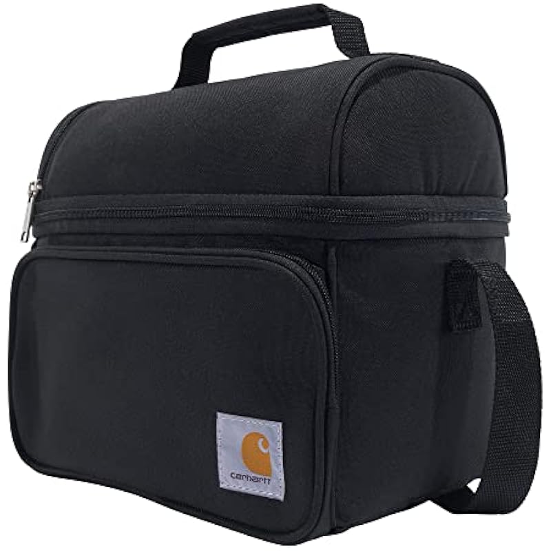 Carhartt Deluxe Dual Compartment Insulated Lunch Cooler Bag, Black