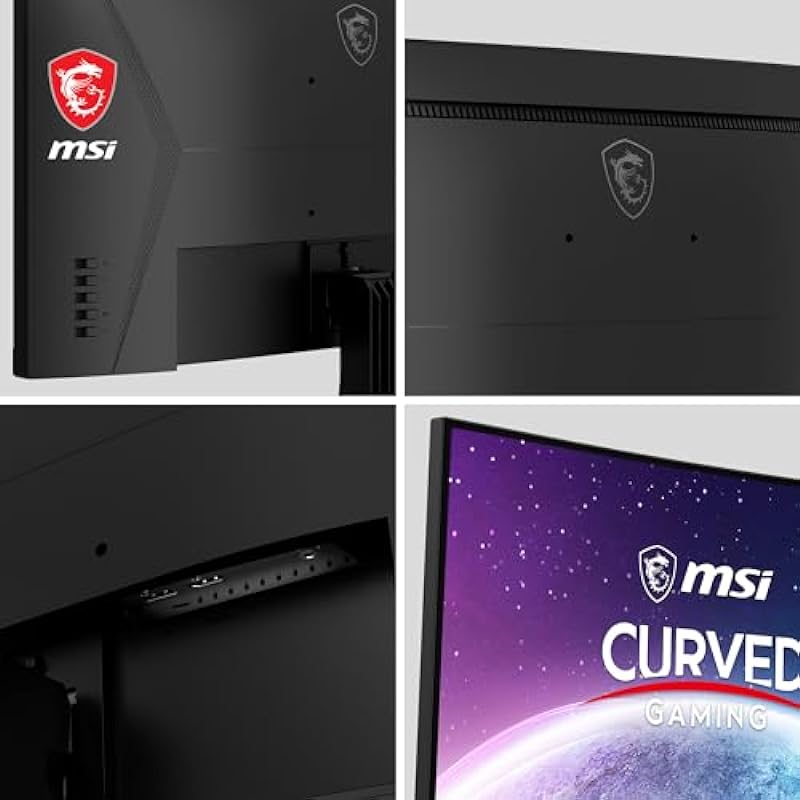 MSI G245CV, 24″ Curved Gaming Monitor, 1920 x 1080 (FHD), VA, 1 ms, 100 Hz, FreeSync Premium, HDMI, DP Port, Tilt