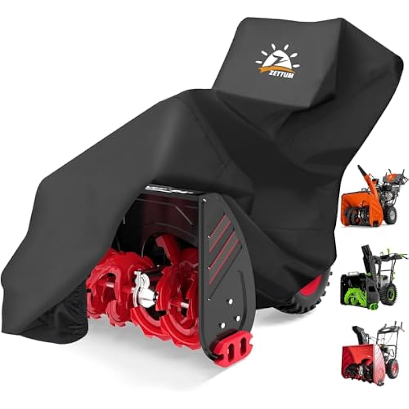 Zettum Snow Blower Cover – 600D Snowblower Covers Heavy Duty Waterproof, Outdoor Snow Thrower Cover Universal Fit for EGO, Honda, Cub Cadet, Ryobi, Ariens, Troy Bilt, Snow Joe, Toro and PowerSmart