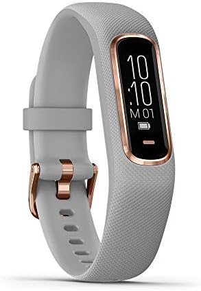 Garmin vívosmart 4, Activity and Fitness Tracker with Pulse Ox and Heart Rate Monitor, Rose Gold with Gray Band – 0.75 inches (010-01995-12), Small/Medium