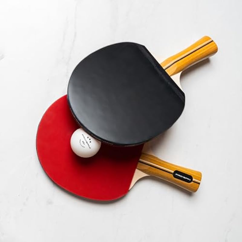 PRO-SPIN Ping Pong Paddles – High-Performance Set with 3-Star Ping Pong Balls, Compact Storage Case | Table Tennis Paddles for Indoor & Outdoor Games