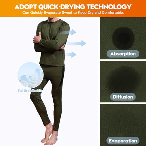 AORAEM Men’s Winter Thermal Underwear Clothing Set Warm Long Johns Pants Sport Suits