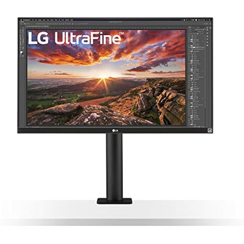 LG 27UN880-B Ultrafine Monitor 27 UHD (3840 x 2160) IPS Display, sRGB 99% Color Gamut, VESA DisplayHDR 400, USB Type-C, Ergo Stand-Black