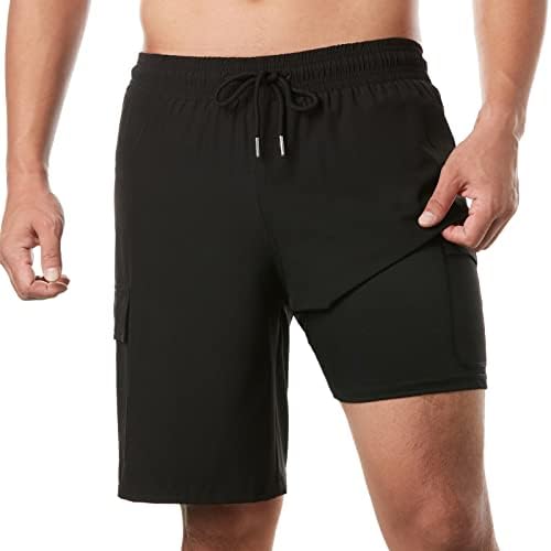 BRISIRA Mens Swim Shorts Swim Trunks 9 inch Bathing Suits Swimsuit Board Compression Liner Quick Dry