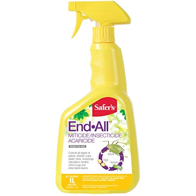 Safer’s 31-6025CAN End-All Miticide/Insecticide/Aracicide 1L Ready-to-Use Spray