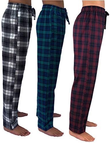GIVEITPRO- 3 Saver Pack-100% Cotton Flannel Pajama Pant Pajama Bottoms-Yarn-dye Woven