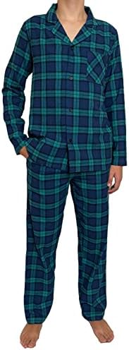 GIVEITPRO -100% Cotton Flannel, Men’s Long Button-Down Sleepwear Pajama Set