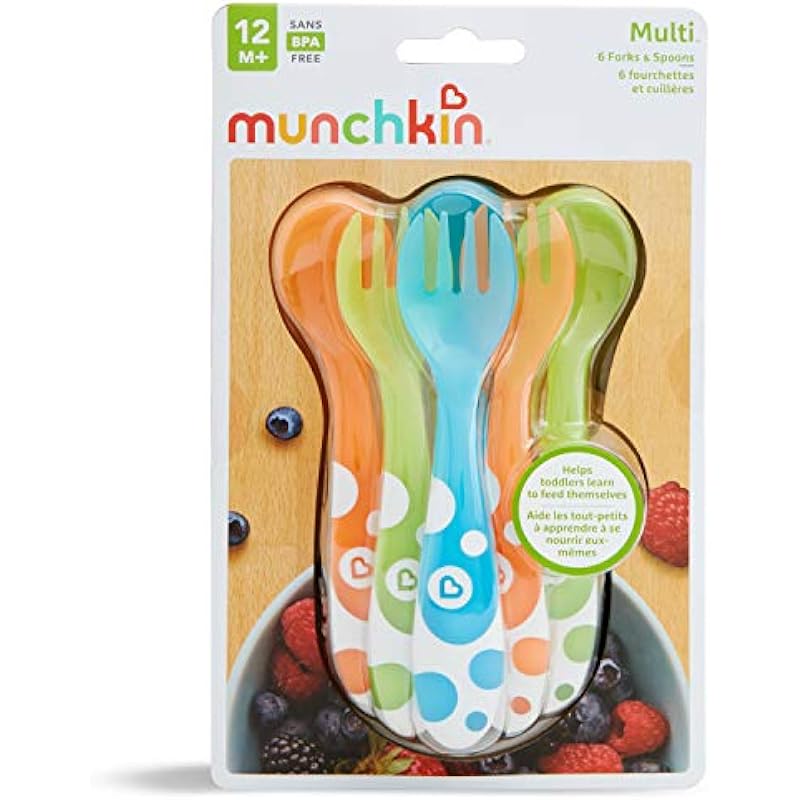 Munchkin Multi Toddler Forks and Spoons 14905, 6 Pack