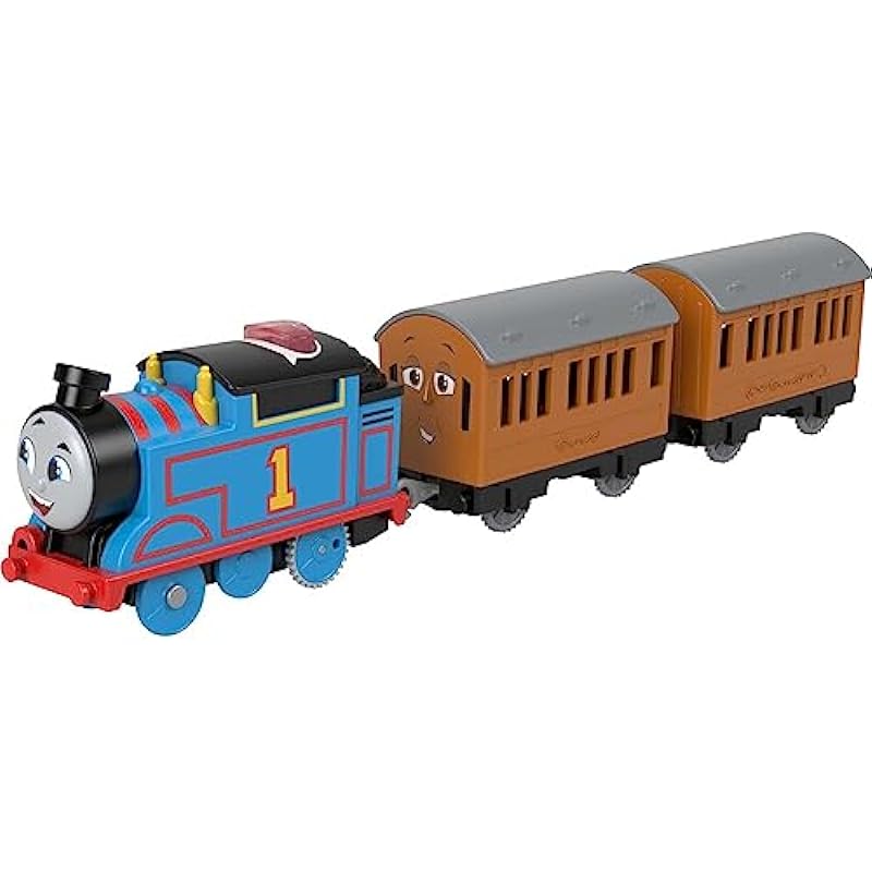 Thomas & Friends Motorized Toy Train Talking Thomas Engine with Annie & Clarabel Coach Cars for Preschool Kids Ages 3+ Years