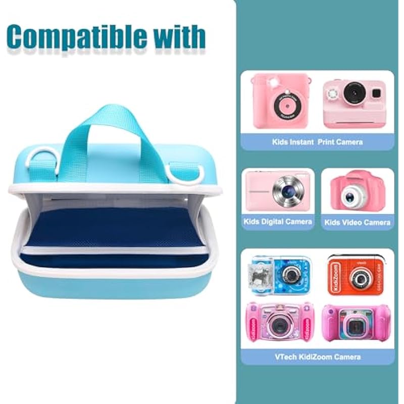 LTGEM Kids Camera Case Compatible with VTech KidiZoom/Seckton/goopow/Agoigo/CIMELR/Desuccus/Dwfit/OZMI and More Kids Digital Camera (Case Only)