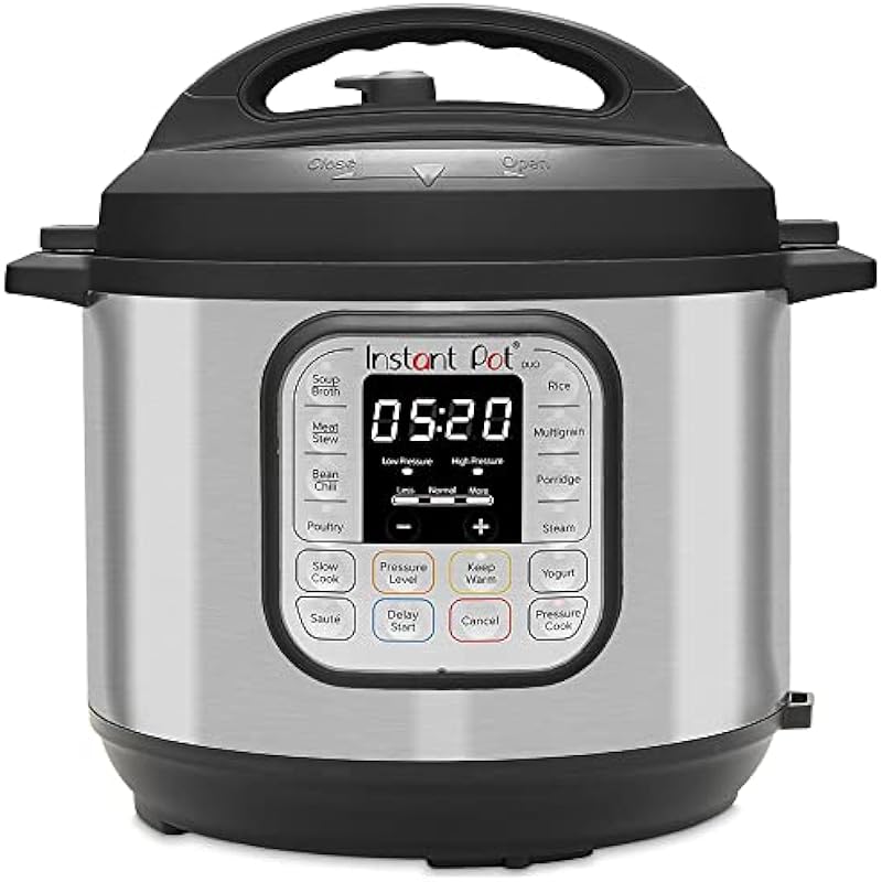 Instant Pot Duo 7-in-1 Electric Pressure Cooker, Slow Cooker, Rice Cooker, Steamer, Saute, Yogurt Maker, Warmer & Sterilizer, Includes App With Over 800 Recipes, Stainless Steel, 6 Quart