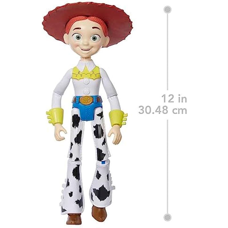 Disney Pixar Jessie Large Action Figure 12 in, Highly Posable with Authentic Detail, Toy Story Movie Collectable Cowgirl, Ages 3 Years & Up