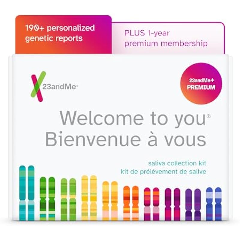 23andMe+ Premium Membership Bundle – DNA Kit with Personal Genetic insights Including Health + Ancestry Service Plus 1-Year Access to Exclusive Reports (Before You Buy See Important Test Info Below)