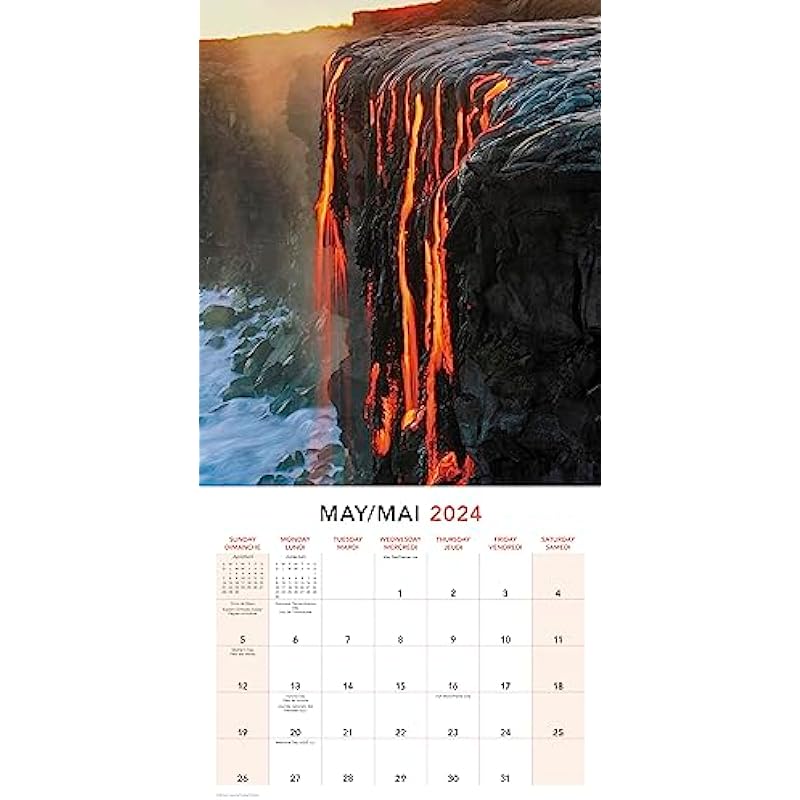 Mead Mother Nature 2024 Monthly Wall Calendar, 12″ x 12″, Bilingual