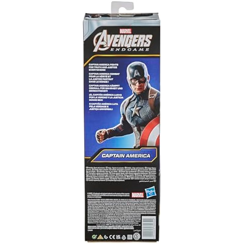 Marvel Avengers Titan Hero Series Collectible 12-Inch Captain America Action Figure, Toy for Ages 4 and Up