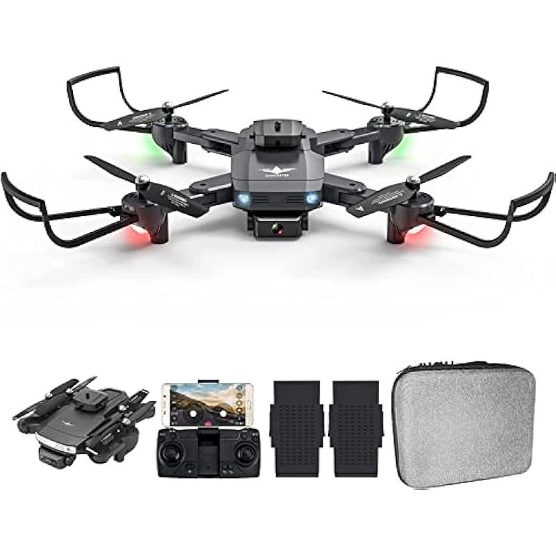 OBEST Drone with 4K Camera for Adults, Infrared Obstacle Avoidance, Optical Flow Hover, Dual Camera Switchable, Live Video Foldable FPV 2.4G Foldable Quadcopter with 2 Batteries