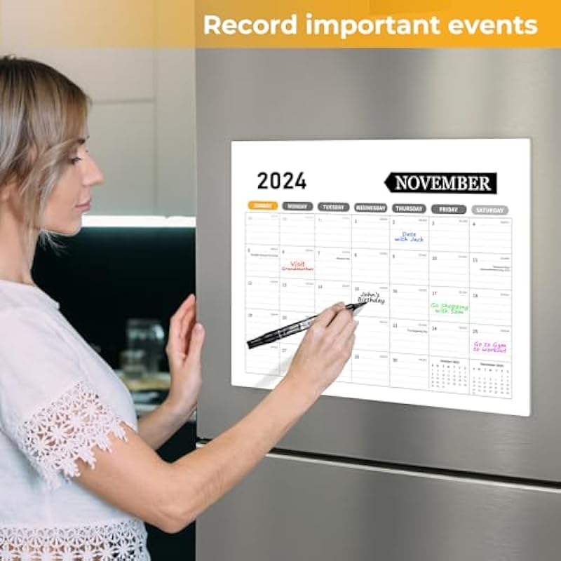 Calendar 2024 – Magnetic Calendar for Fridge, Fridge Calendar 2024 for School, Office & Home Planning and Organizing,15″x12″ In