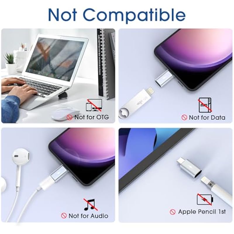 TechMatte (3 Pack) Lightning to USB-C Adapter, Charging Compatible with iPhone 15/Plus/Pro/Pro max and More Type C Devices, Support Data Transmission, Not OTG，with Anti-Lost Holder