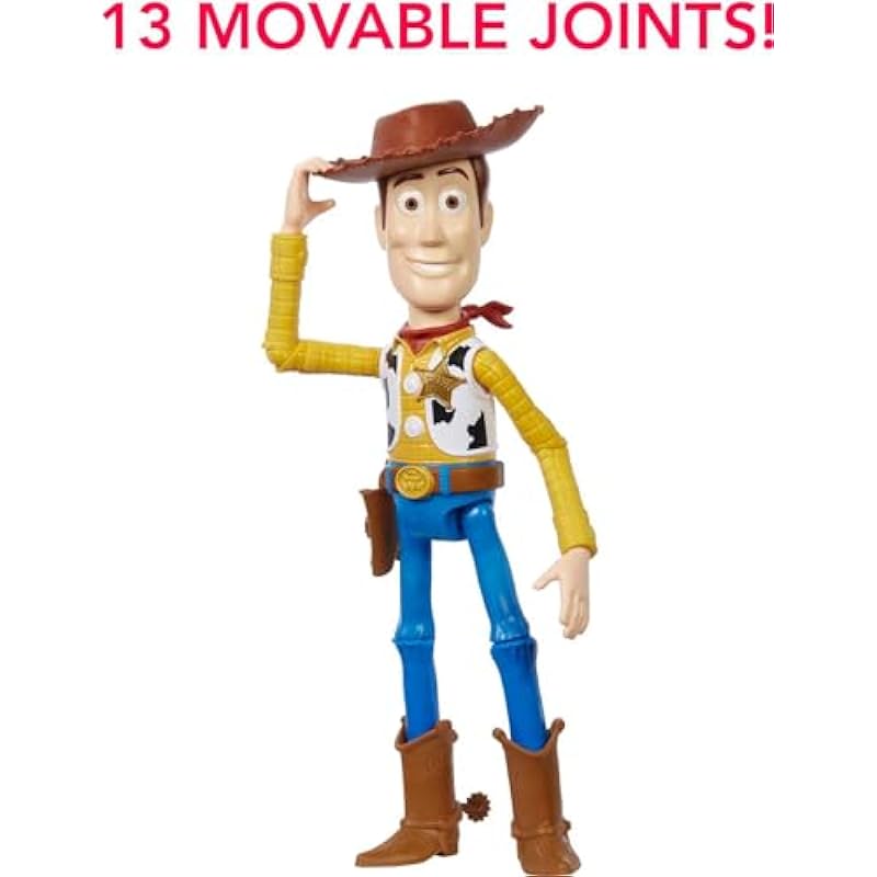 Mattel Disney and Pixar Toy Story Woody Large Action Figure, Posable with Authentic Detail, Toy Collectible, 12 inch Scale