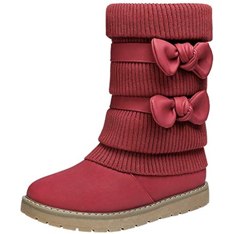 DREAM PAIRS Girl’s Winter Snow Boots Faux Fur Lined Mid Calf Shoes