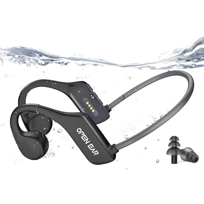 Bone Conduction Headphones, IP68 Waterproof Swimming Headphones, Built-in MP3 32G Memory Underwater Earphones, 8H Playtime Wireless Earphones Open-Ear Sports Earphones for Running Workout Cycling etc