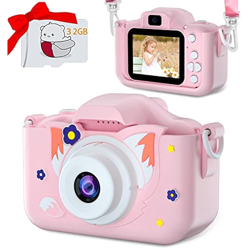 Kids Camera, Smarban Children Digital Camera 2.0 Inch IPS Screen Dual Lens 1080P HD Digital Video Camera with 32GB SD Card for Boys/Girls Holiday Traveling Birthday Gift