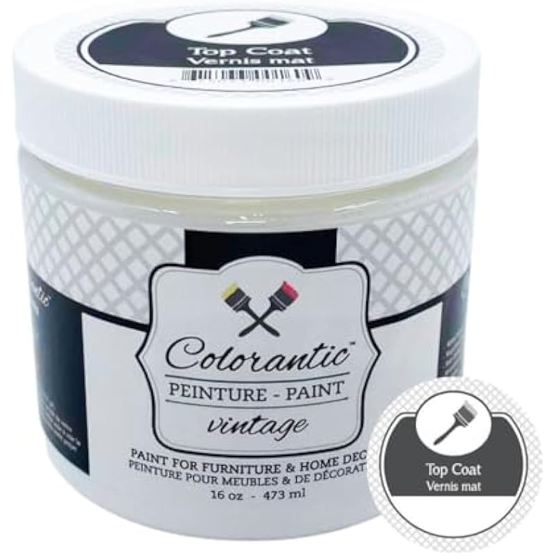 Colorantic | Top Clear Coat Matte Varnish Sealer – Non-Yellowing Protective Furniture Finish for DIY Home Decor Paint | Water-Based No VOC Eco-Friendly (16 oz)